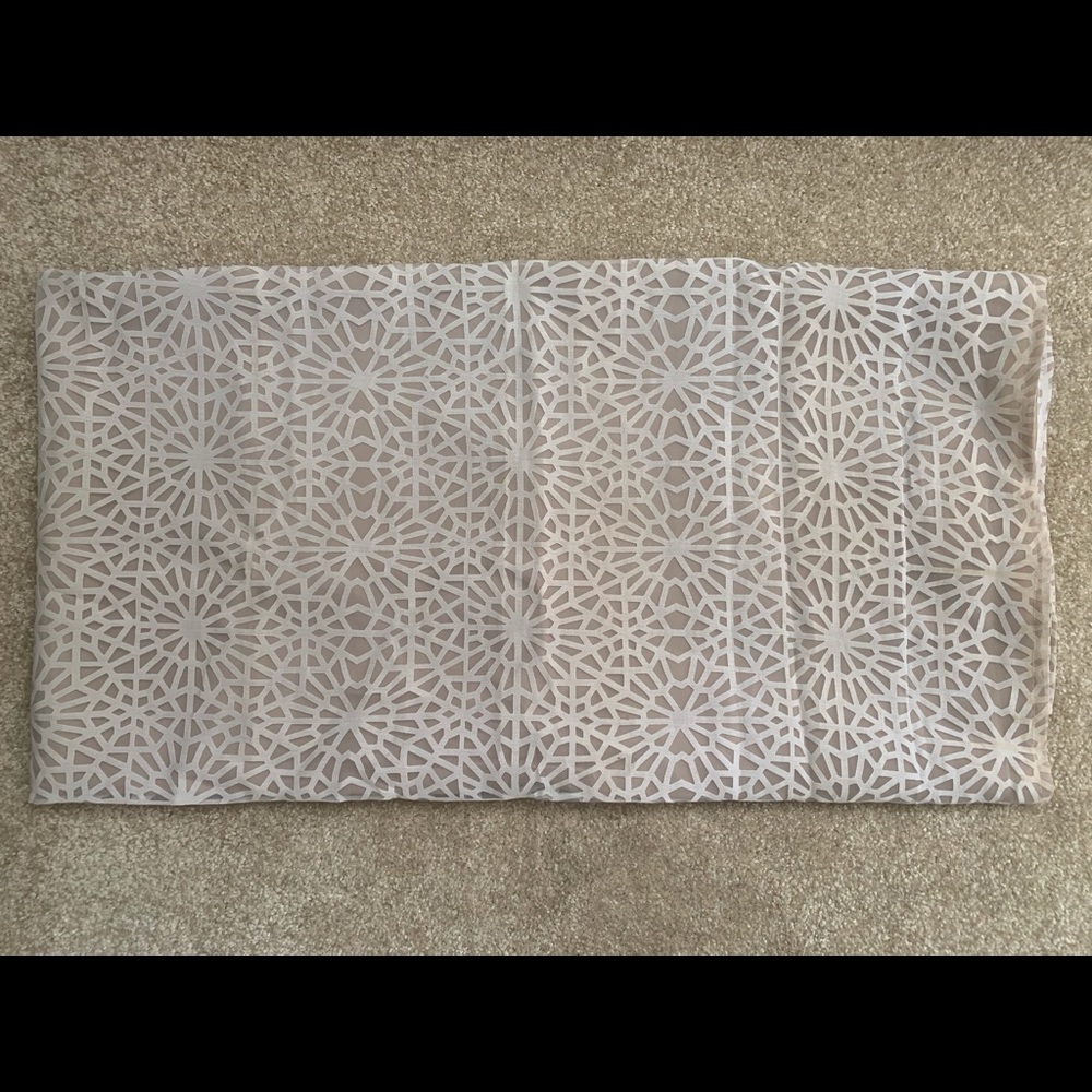 White and Cream Patterned Shower Curtain